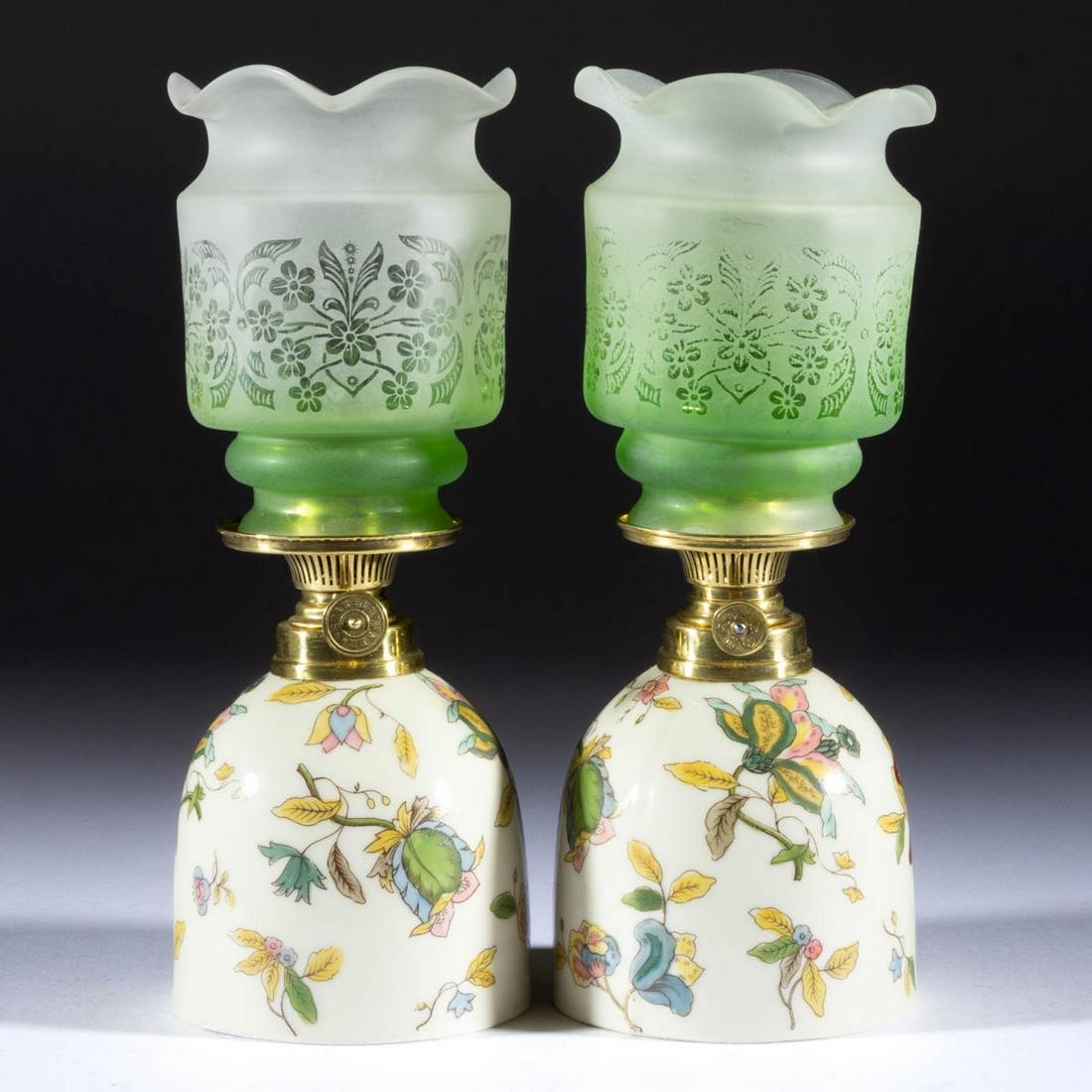 ENGLISH TRANSFER-PRINTED PORCELAIN PAIR OF MINIATURE (1 of 1)