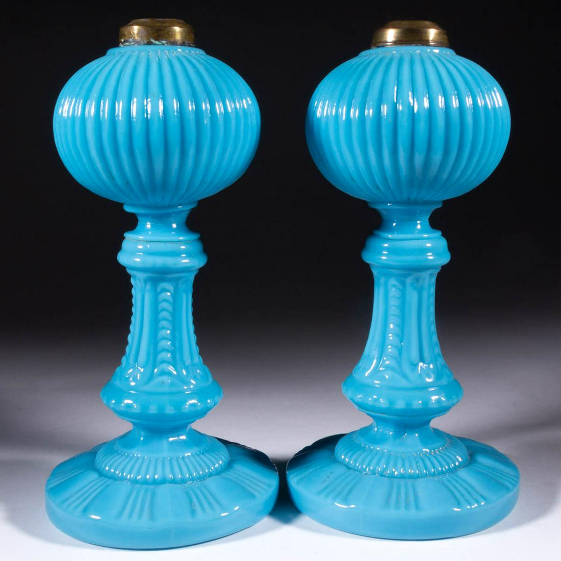 CONTINENTAL BLOWN-MOLDED AND OPAQUE GLASS PAIR OF (1 of 1)