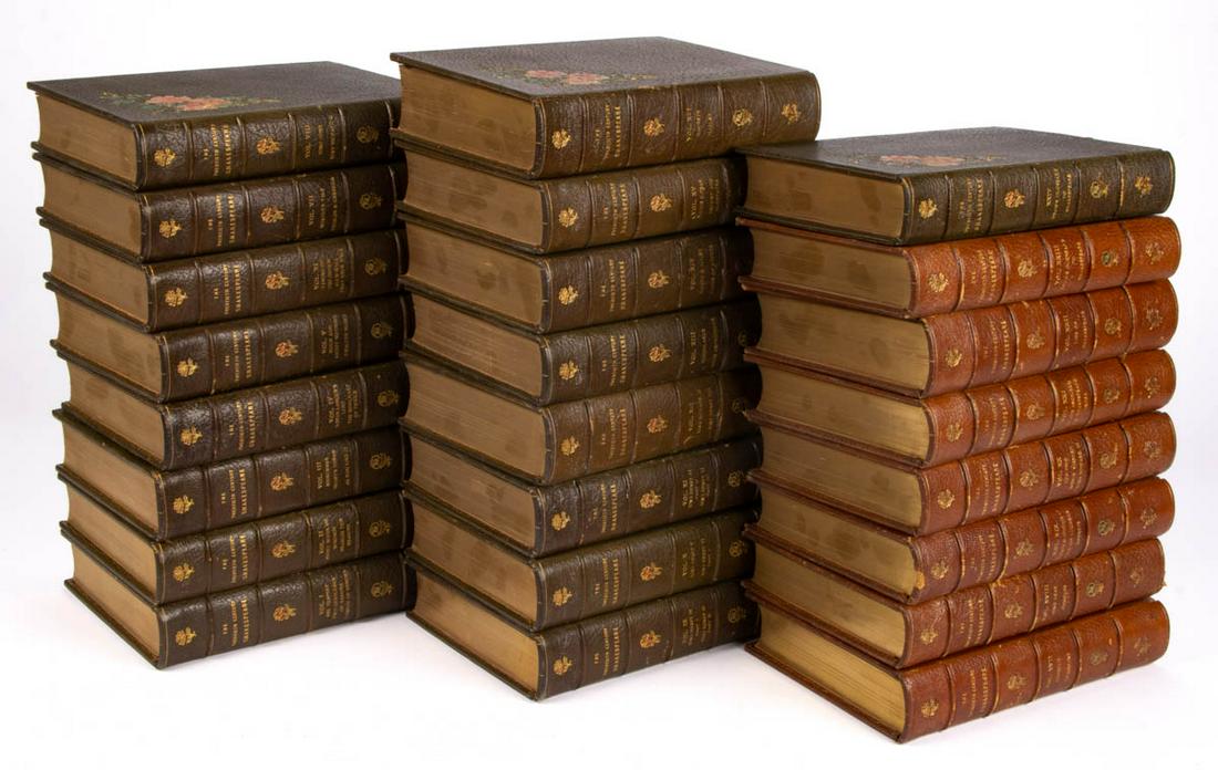 FINE BINDINGS - SHAKESPEARE RARE LIMITED EDITION: FINE BINDINGS - SHAKESPEARE RARE LIMITED EDITION 24-VOLUME SET, "The Twentieth Century Shakespeare: The Cambridge Text from the Latest Edition by William Aldis Wright...", Philadelphia: The Historical