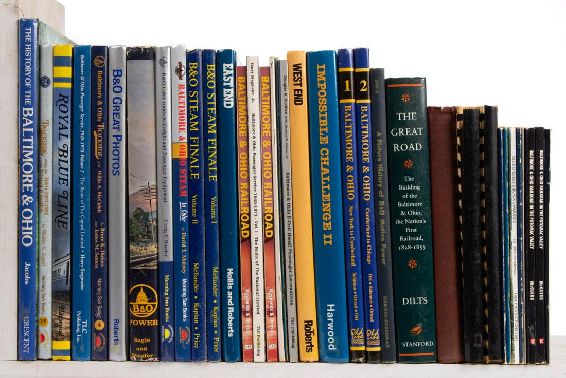 RAILROAD - BALTIMORE & OHIO REFERENCE VOLUMES, LOT OF: RAILROAD - BALTIMORE & OHIO REFERENCE VOLUMES, LOT OF 35, including Salamon, Oroszi, and Ori, "Baltimore and Ohio: Reflections of the Capitol Dome, New York to Cumberland"; Ori, Salamon, and Oroszi, "