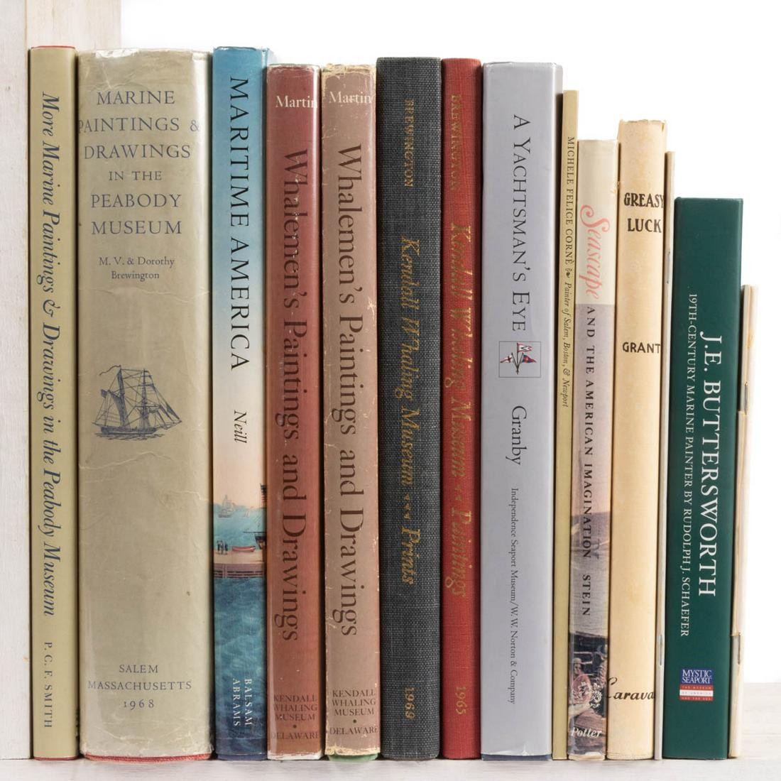 MARITIME / WHALING FINE ART REFERENCE VOLUMES, LOT OF: MARITIME / WHALING FINE ART REFERENCE VOLUMES, LOT OF 14, including the Brewingtons, "Marine Paintings and Drawings in the Peabody Museum"; Smith, "More Marine Paintings & Drawings in the Peabody Muse