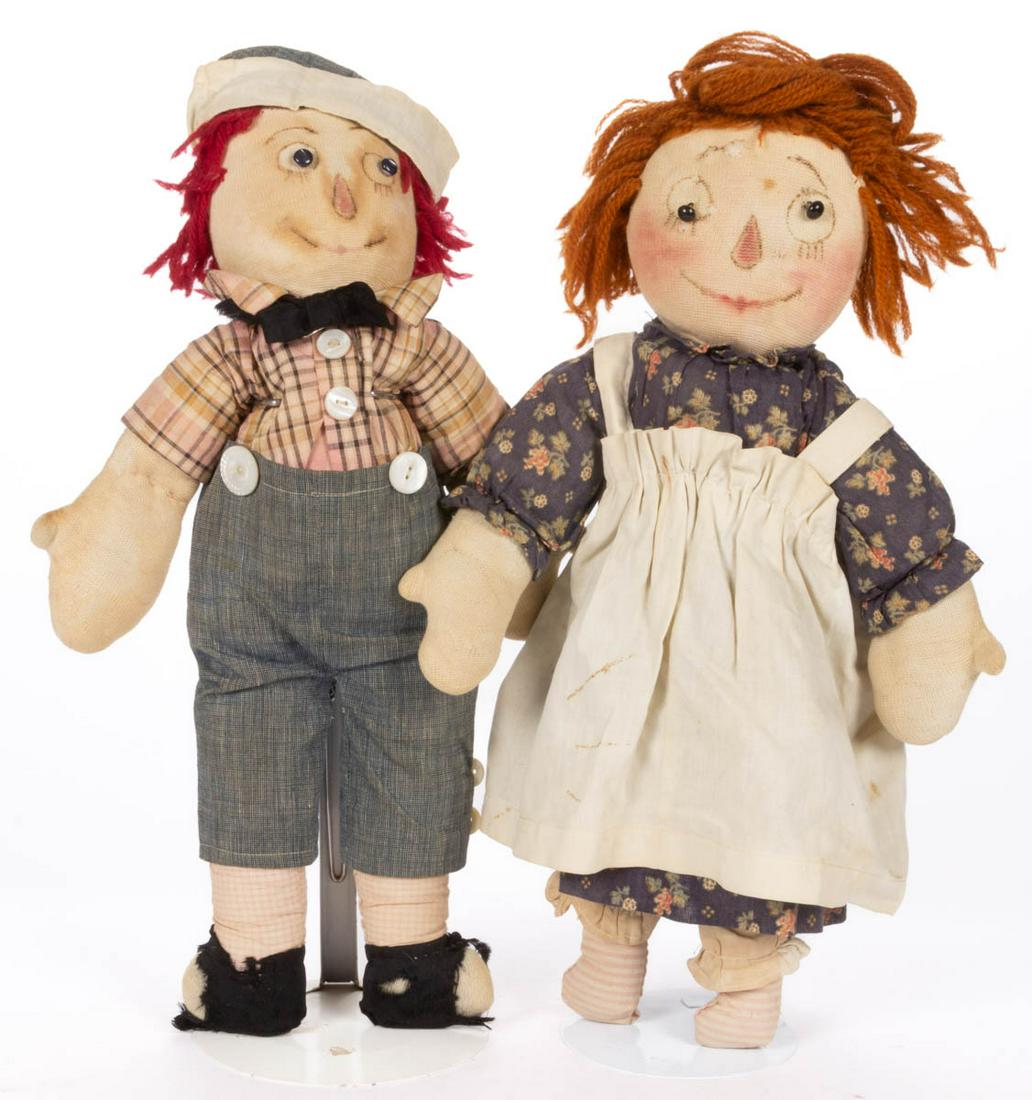 HANDMADE RAGGEDY ANN & ANDY PAINT-DECORATED CLOTH (1 of 4)