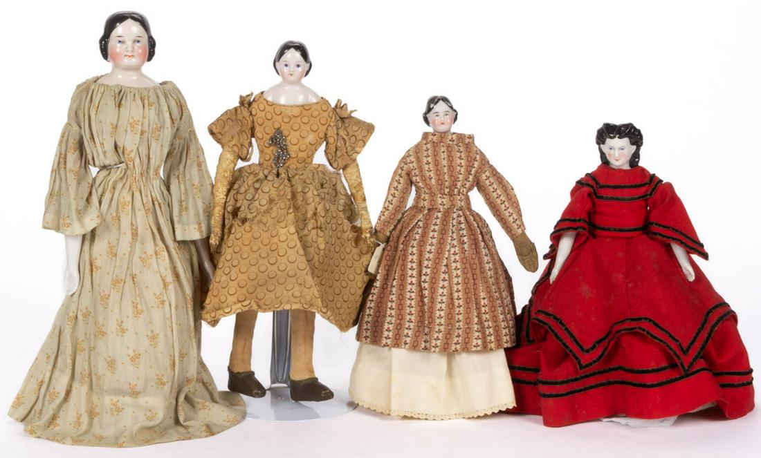ASSORTED GERMAN AND OTHER CHINA-HEAD LADY DOLLS, LOT OF (1 of 3)