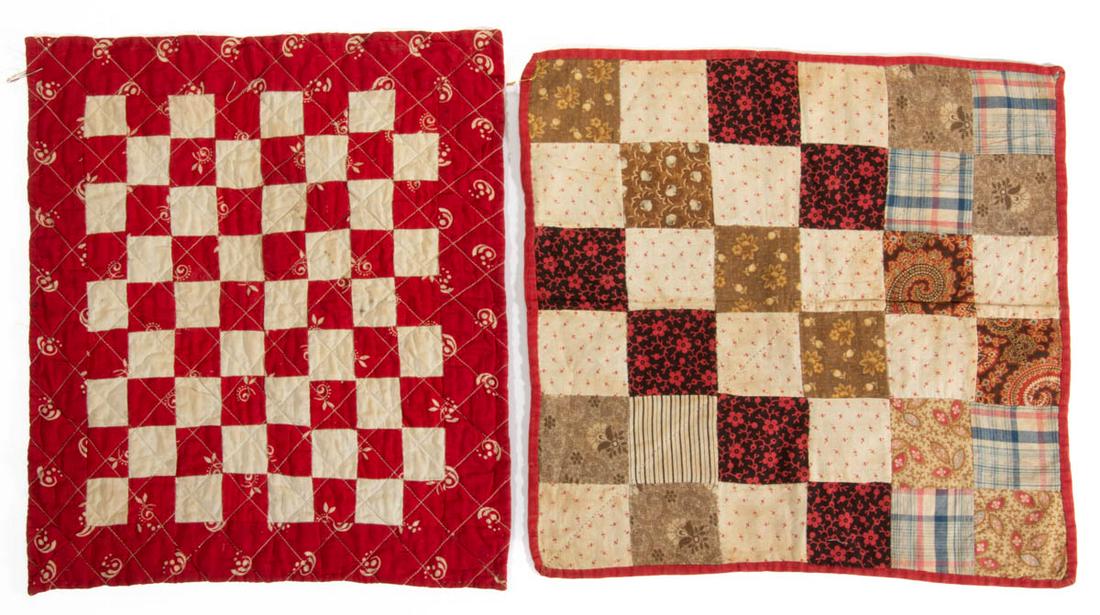 MID-ATLANTIC PATCHWORK PIECED DOLL QUILTS, LOT OF TWO (1 of 2)