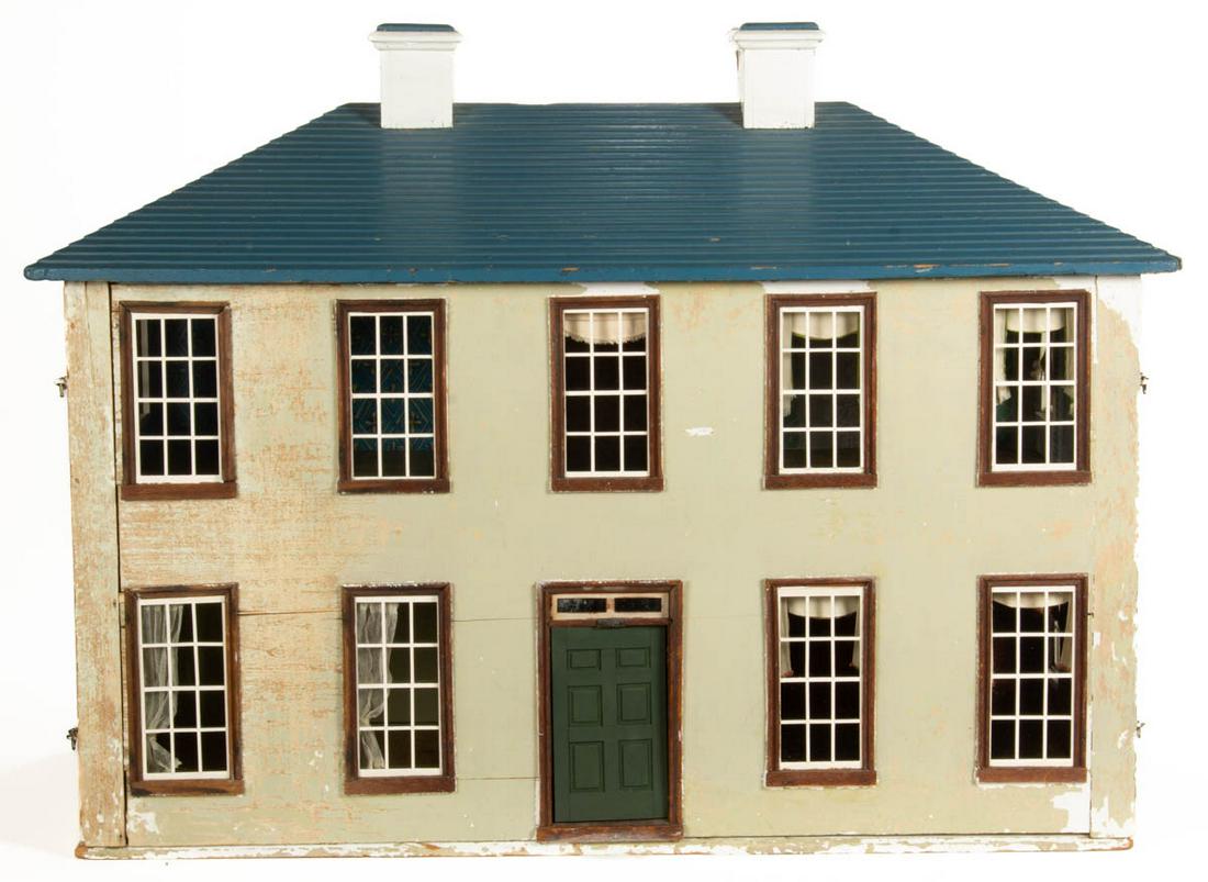 AMERICAN PAINTED TWO-STORY DOLLHOUSE (1 of 4)
