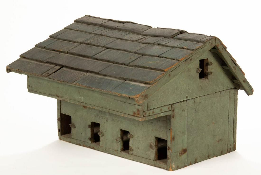 WEST VIRGINIA FOLK ART PAINTED PINE TOY BARN (1 of 3)