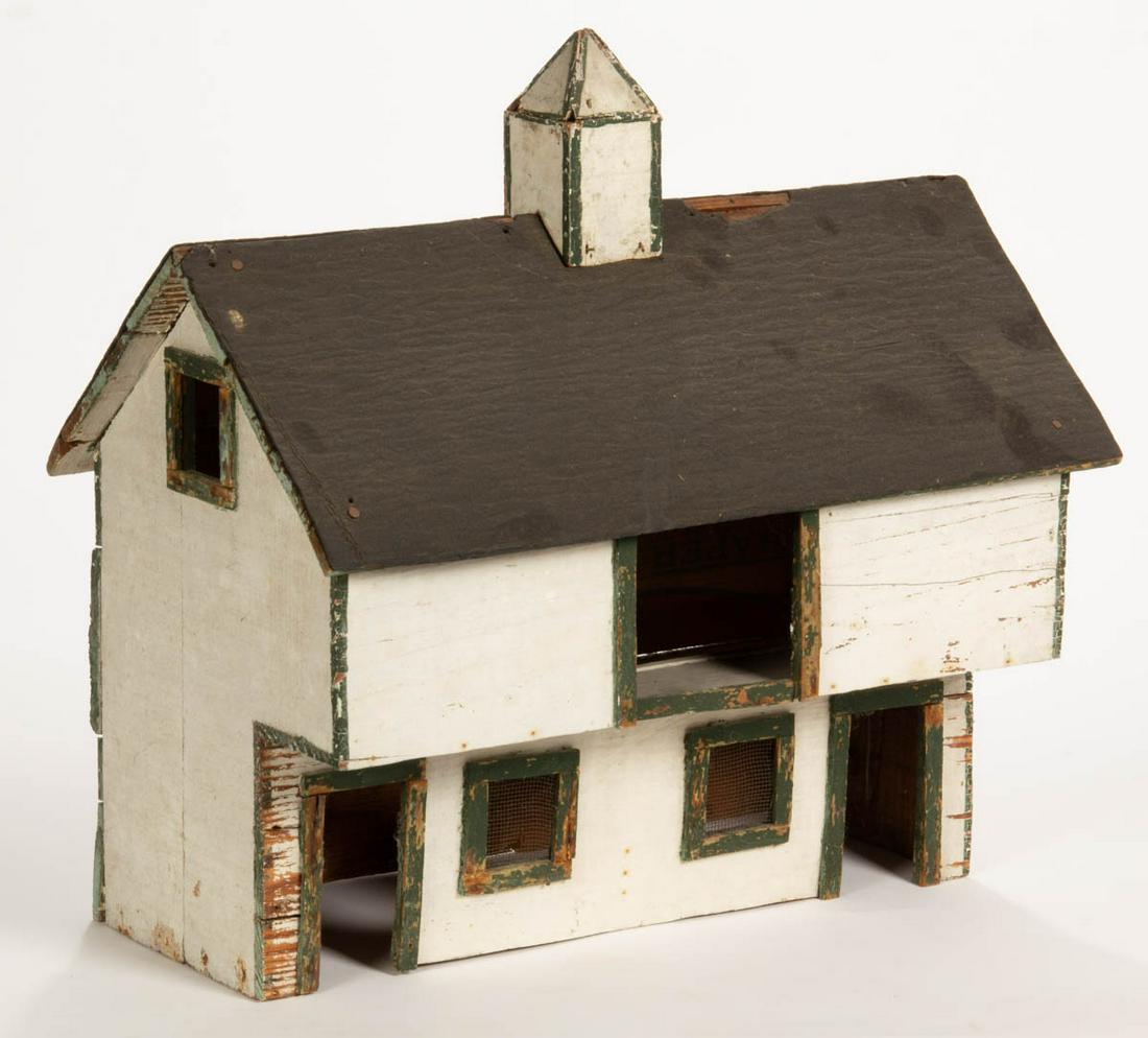 MID-ATLANTIC FOLK ART PAINTED WOODEN TOY BARN (1 of 2)