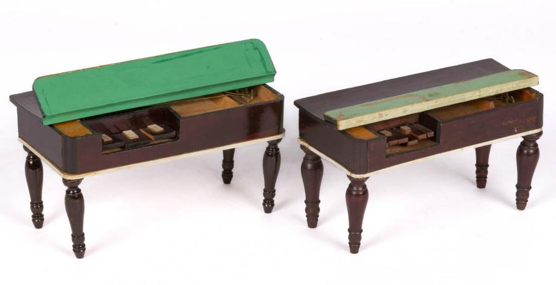 EMPIRE-STYLE DOLLHOUSE / MINIATURE WOODEN PIANOFORTES, (1 of 4)