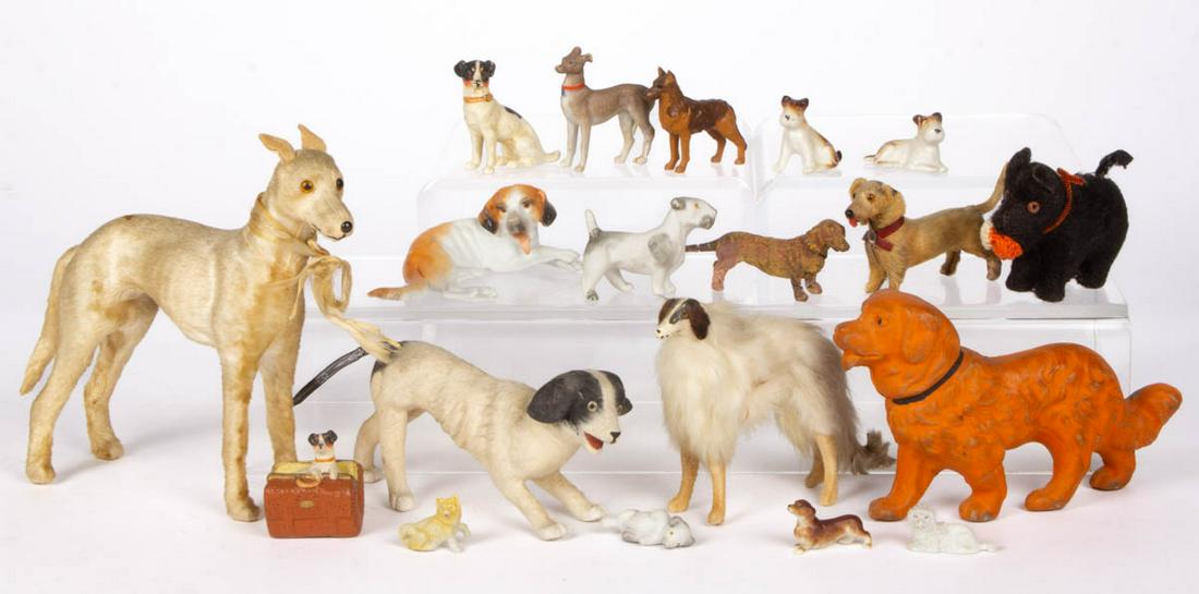ASSORTED DOLLHOUSE DOG FIGURES, LOT OF 19 (1 of 3)