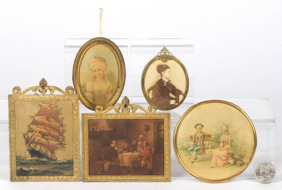 ASSORTED DOLLHOUSE / MINIATURE METAL FRAMED PRINTS, LOT (1 of 1)