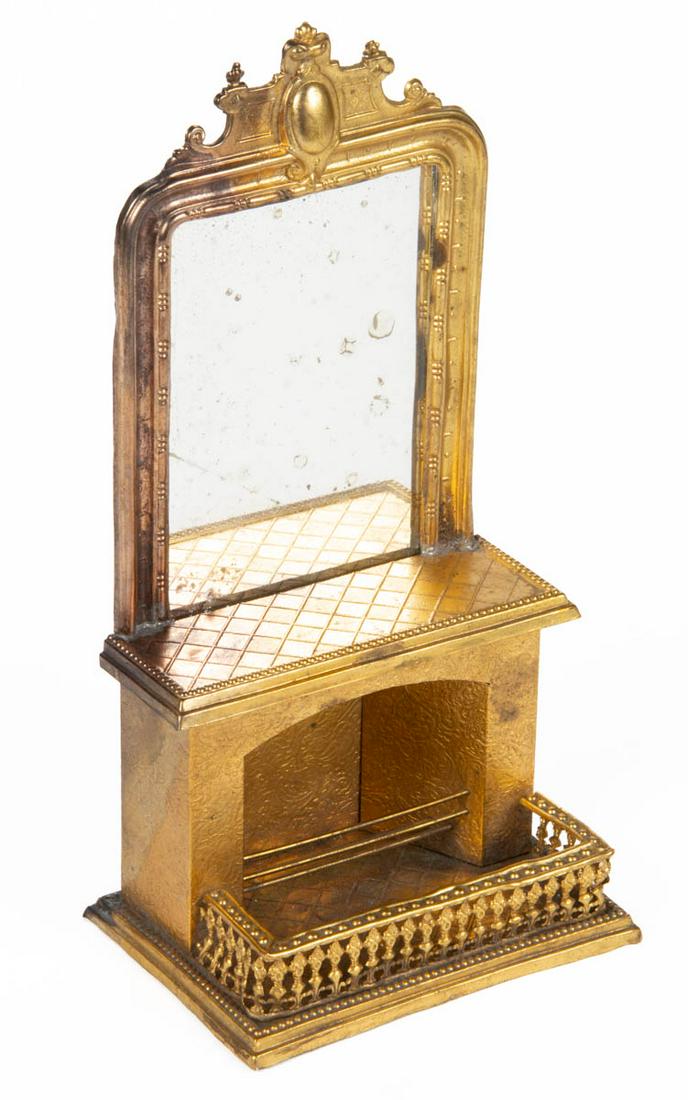GERMAN ERHARD & SOHNE BRASS DOLLHOUSE ORMOLU FIREPLACE (1 of 3)