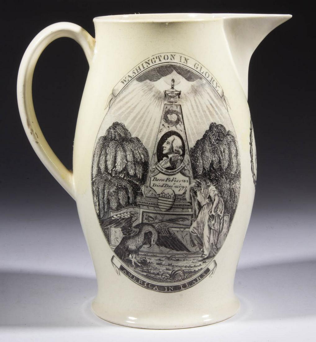 ENGLISH CREAMWARE TRANSFER-PRINTED AMERICAN HISTORICAL (1 of 5)