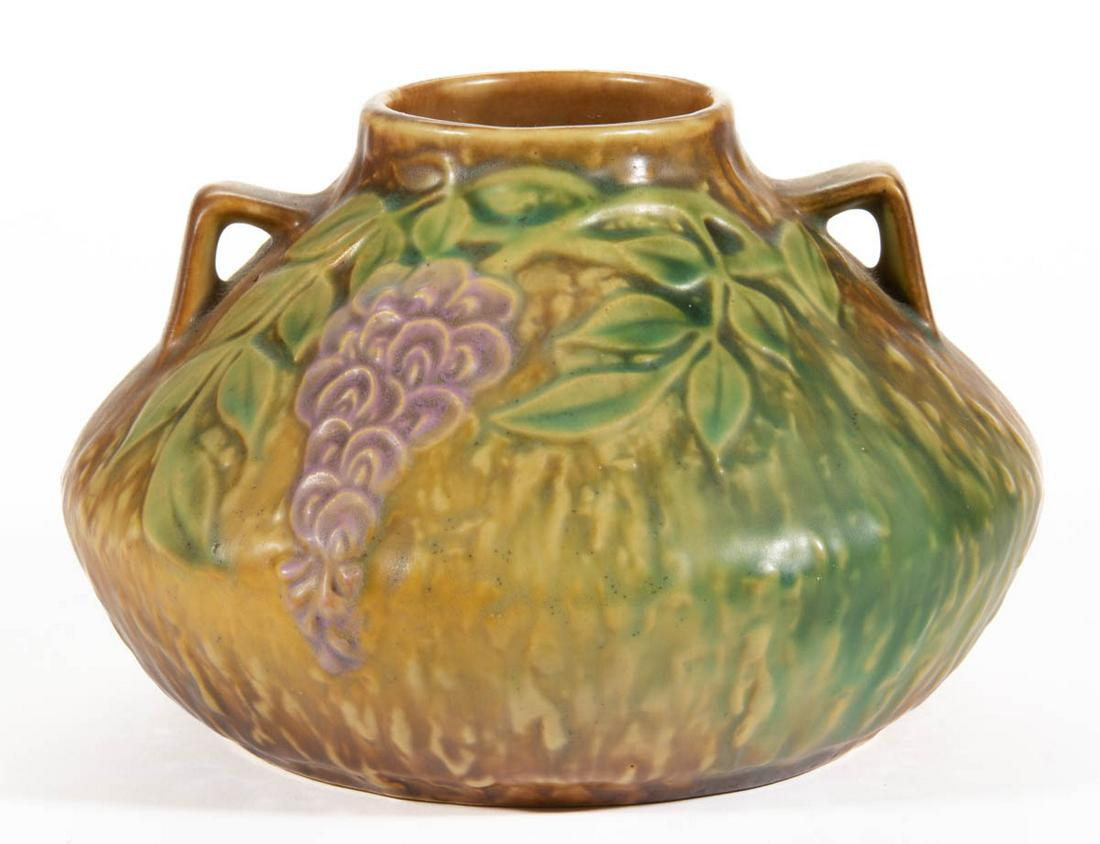 AMERICAN ROSEVILLE WISTERIA ART POTTERY VASE (1 of 5)