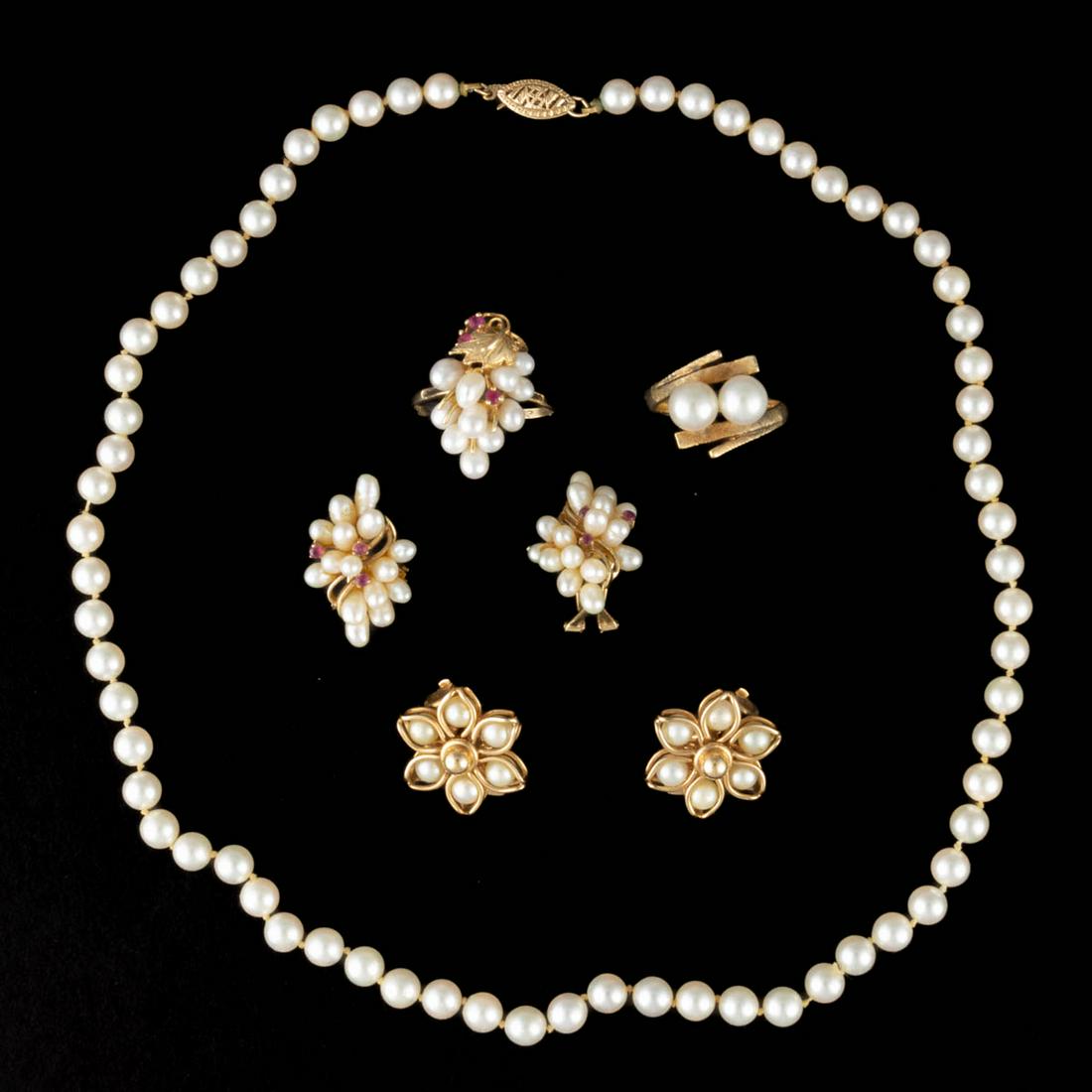 VINTAGE / CONTEMPORARY 14K YELLOW GOLD AND PEARL (1 of 1)