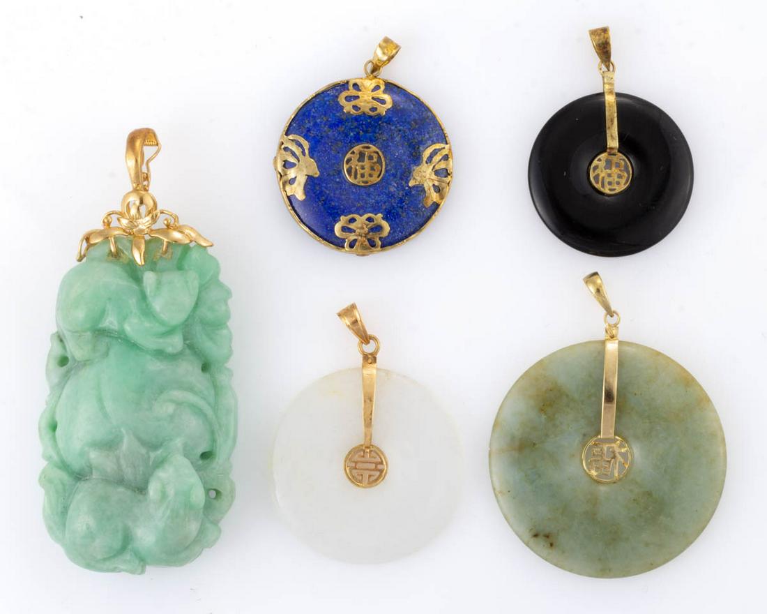 CHINESE / ASIAN-STYLE 14K YELLOW GOLD AND STONE (1 of 1)