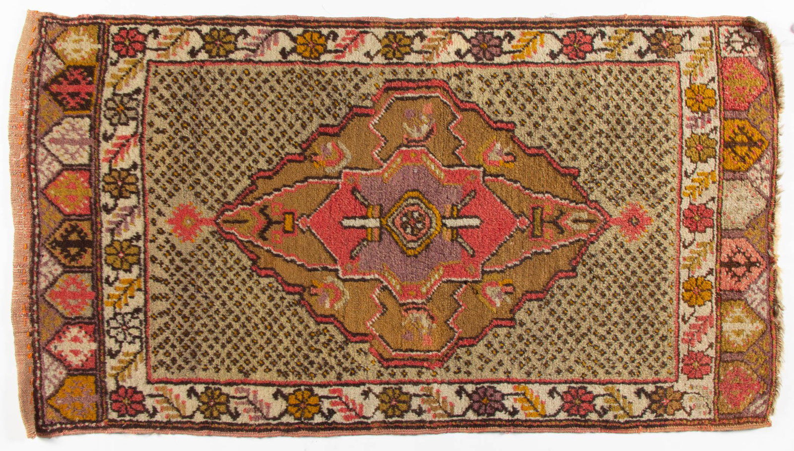SEMI-ANTIQUE CAUCASIAN RUGS, LOT OF TWO: SEMI-ANTIQUE CAUCASIAN RUGS, LOT OF TWO, red and purple ground, with a central medallion. Late 19th/first half 20th century. 3' x 1' 8". Provenance: The collection of the late Theodore "Ted" and Alvin