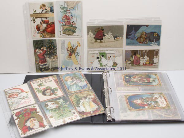 ASSORTED SANTA CLAUS AND OTHER CHRISTMAS POST CARDS: ASSORTED SANTA CLAUS AND OTHER CHRISTMAS POST CARDS, LOT OF 60, including 41 Santa Claus, three with transportation, a selection of Tuck Series No. 512, etc. Most first quarter 20th century. Provenanc