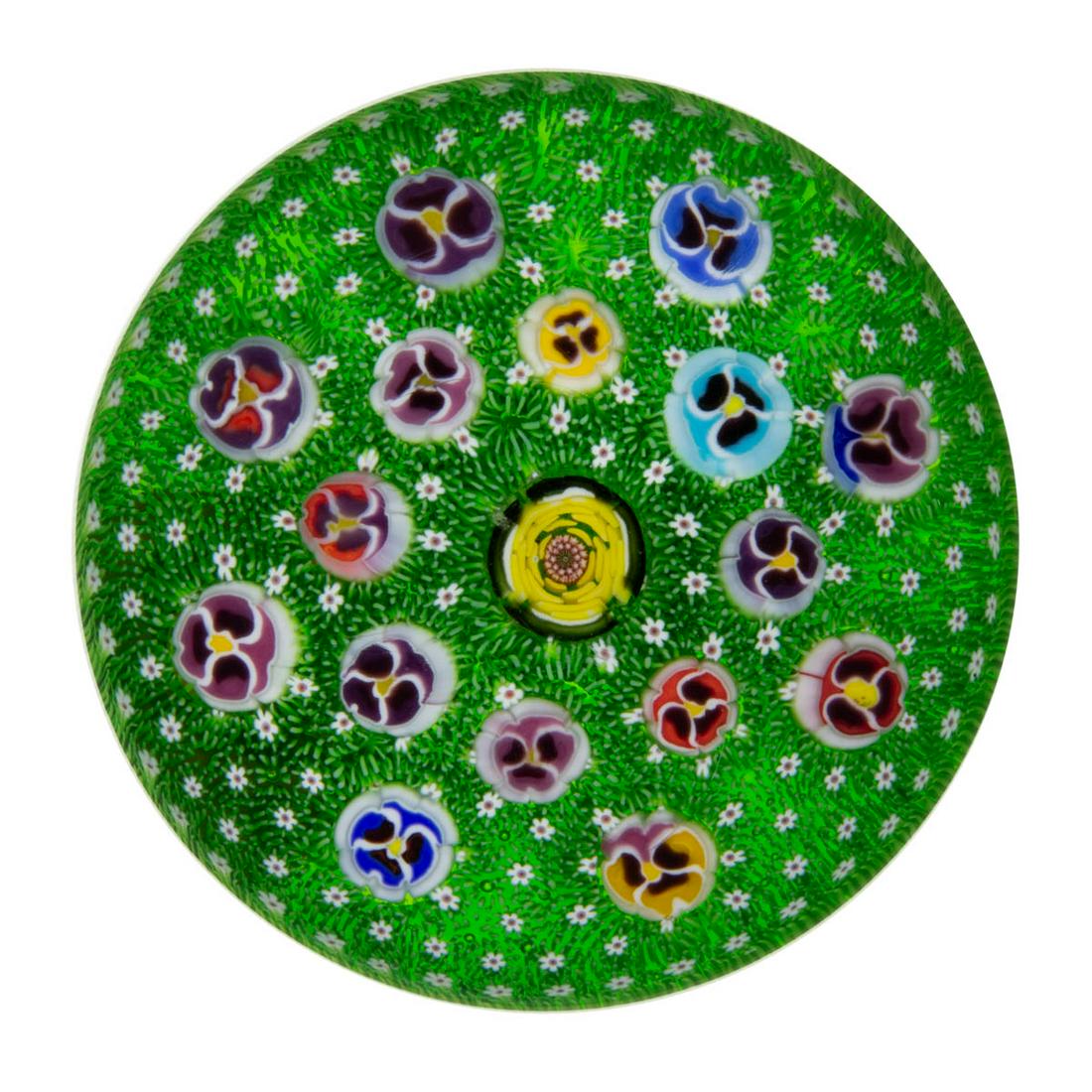 PARABELLE ARTIST PROOF CONCENTRIC MILLEFIORI STUDIO ART GLASS PAPERWEIGHT (1 of 2)