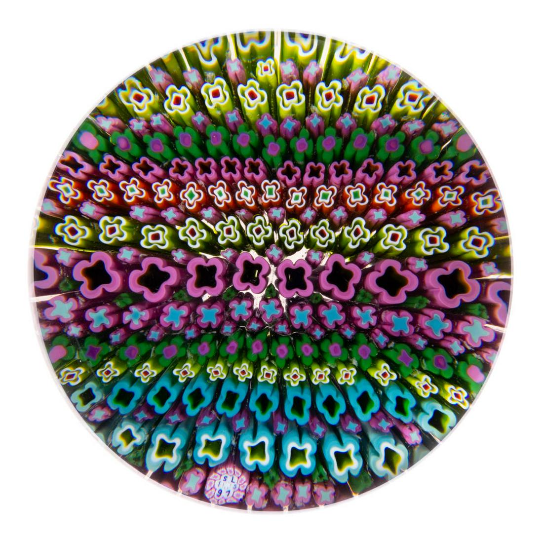 VINTAGE SAINT-LOUIS HAWAIIAN MILLEFIORI ART GLASS PAPERWEIGHT (1 of 2)