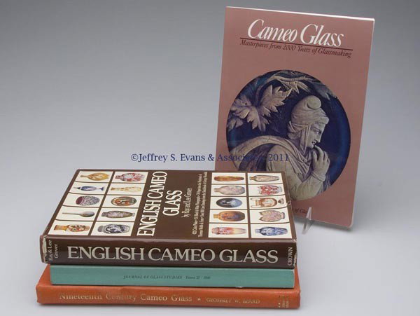 CAMEO GLASS REFERENCE VOLUMES, LOT OF FOUR: CAMEO GLASS REFERENCE VOLUMES, LOT OF FOUR, including "English Cameo Glass" by Ray and Lee Grover, New York, NY: Crown Publishers, Inc., 1980, hardcover with dust jacket, signed; and "Cameo Glass Mast