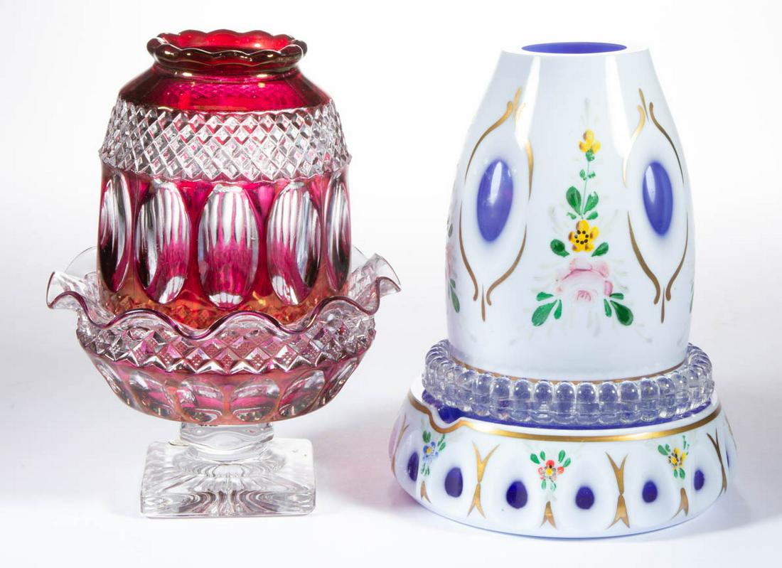 ASSORTED GLASS FAIRY LAMPS, LOT OF TWO (1 of 1)