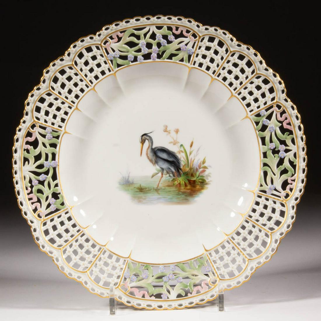 GERMAN MEISSEN PORCELAIN RETICULATED PLATE (1 of 2)