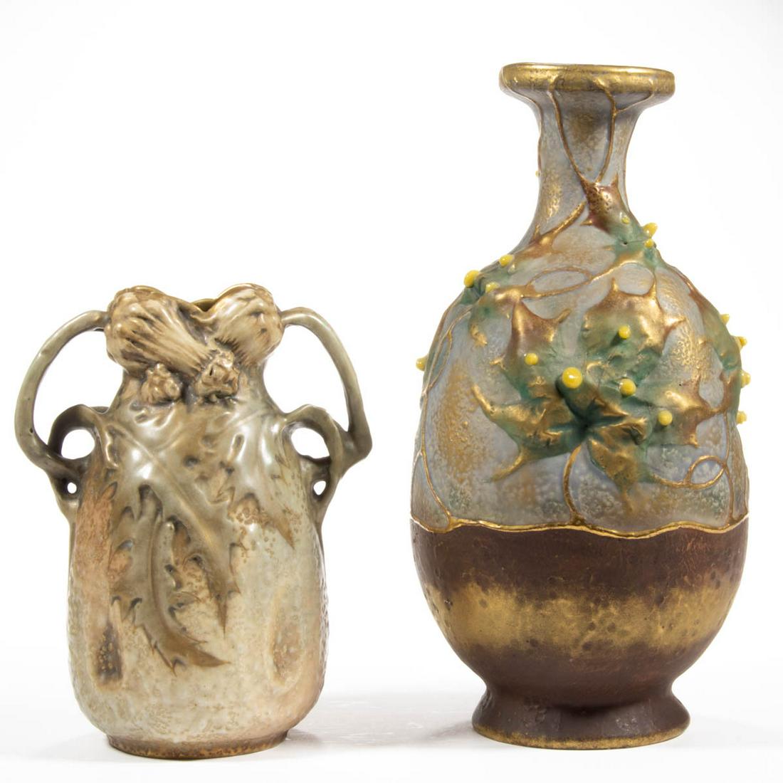 AUSTRIAN AMPHORA PORCELAIN VASES, LOT OF TWO (1 of 6)