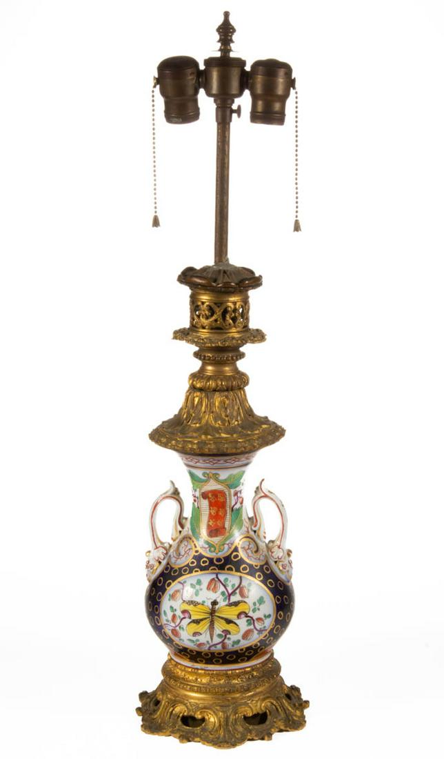 FRENCH PORCELAIN MECHANICAL / MODERATOR VASE LAMP (1 of 4)