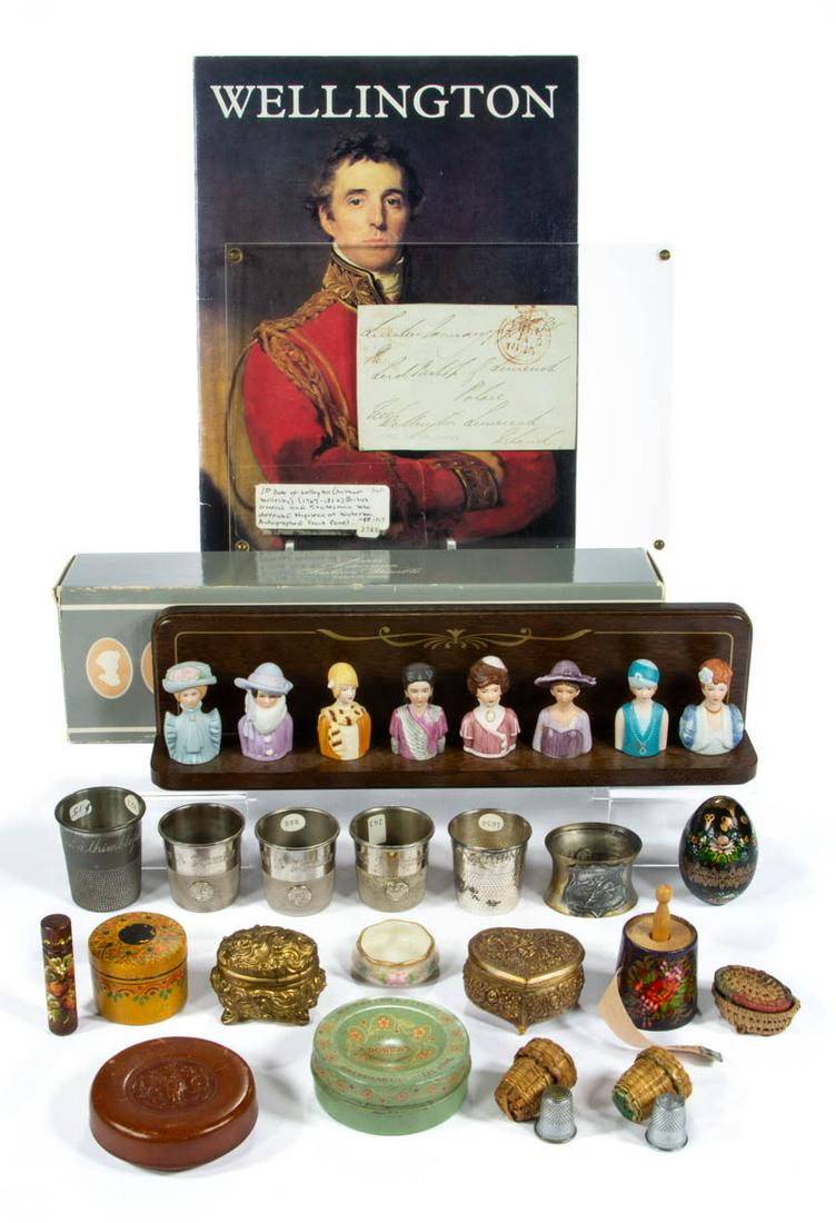 ASSORTED MATERIALS AND NOVELTY SEWING AND NEEDLEWORKING ARTICLES, UNCOUNTED LOT (1 of 1)