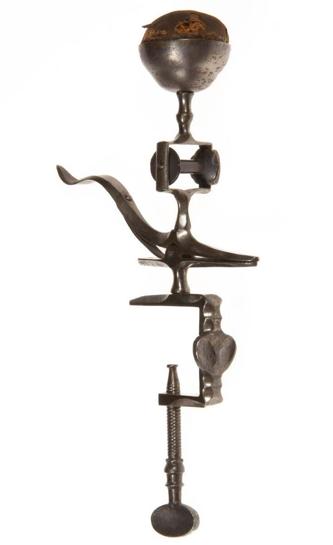 CUT AND POLISHED STEEL FIGURAL SEWING COMBINATION CLAMP (1 of 2)