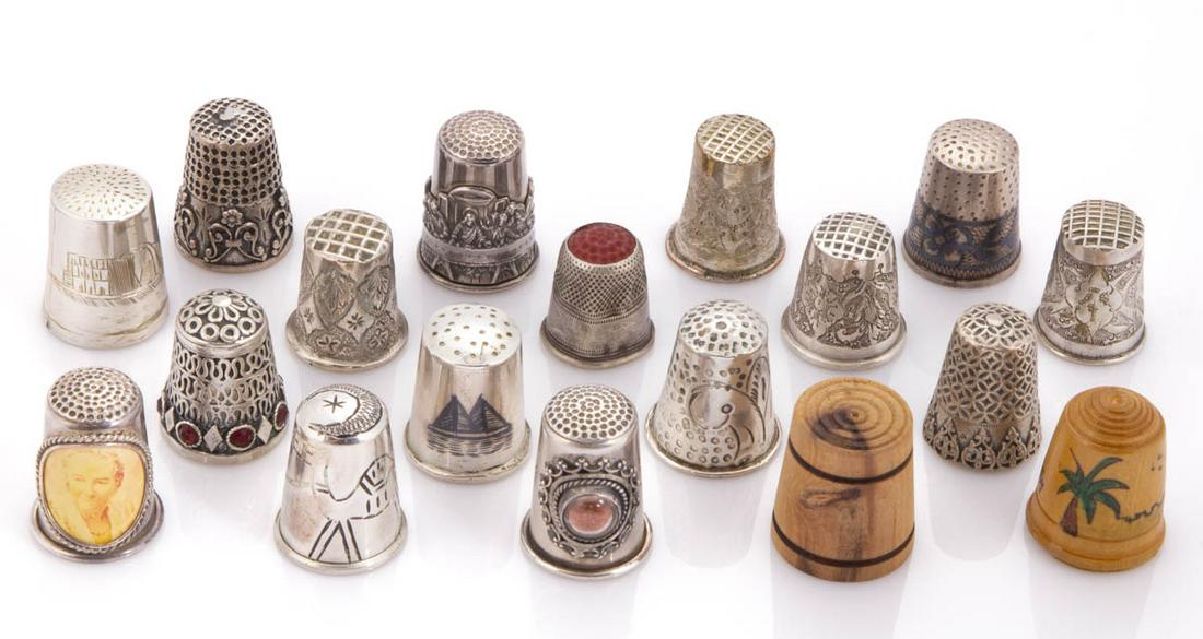 VARIOUS MIDDLE EASTERN SEWING THIMBLES, LOT OF 18 (1 of 1)