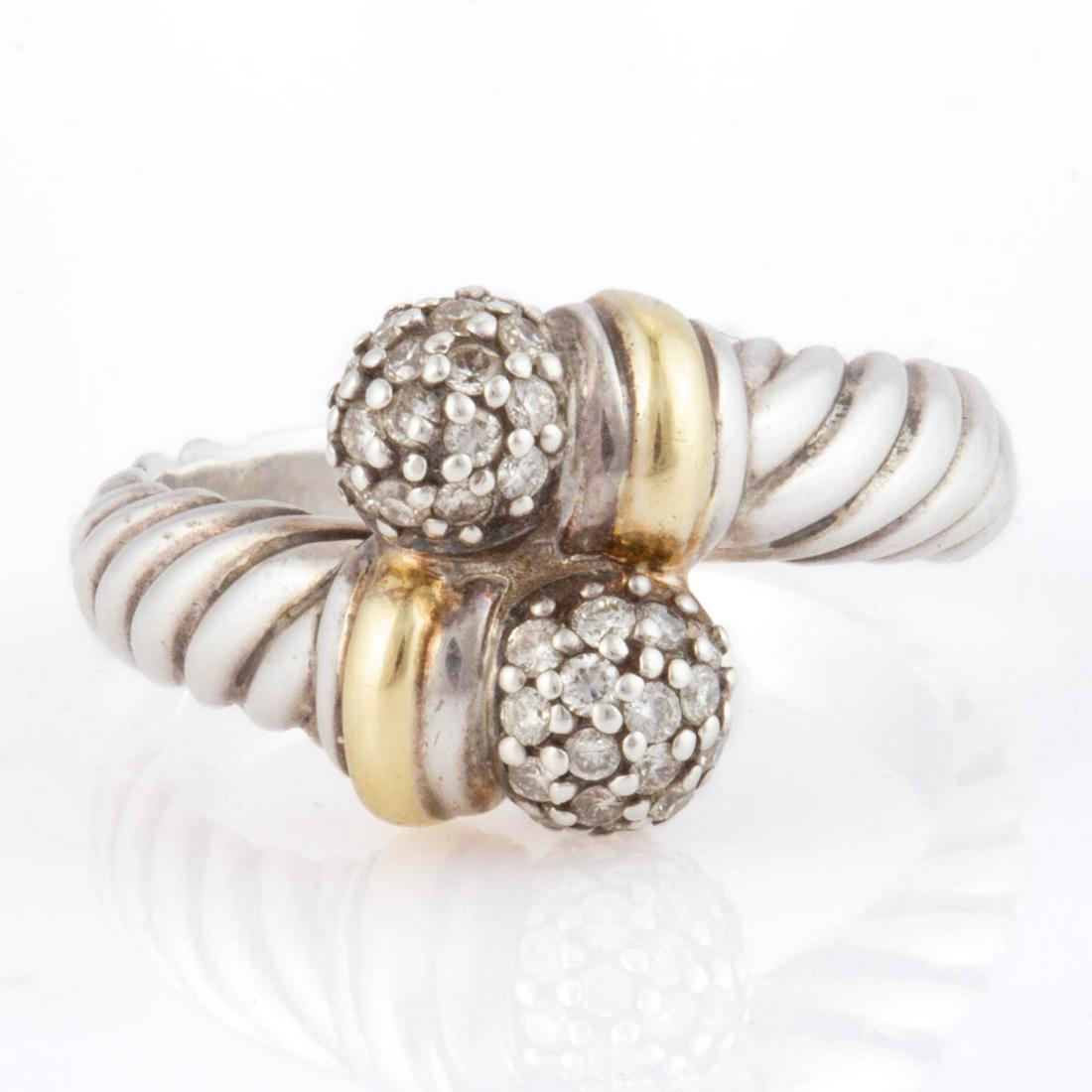 DAVID YURMAN STERLING SILVER, 18K GOLD-ACCENTED, AND DIAMOND LADY'S RING (1 of 3)