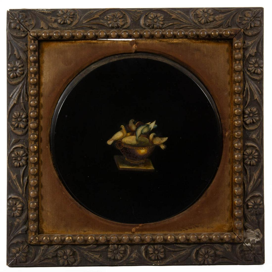 AMERICAN OR EUROPEAN PAINTED MARBLE PLAQUE (1 of 3)