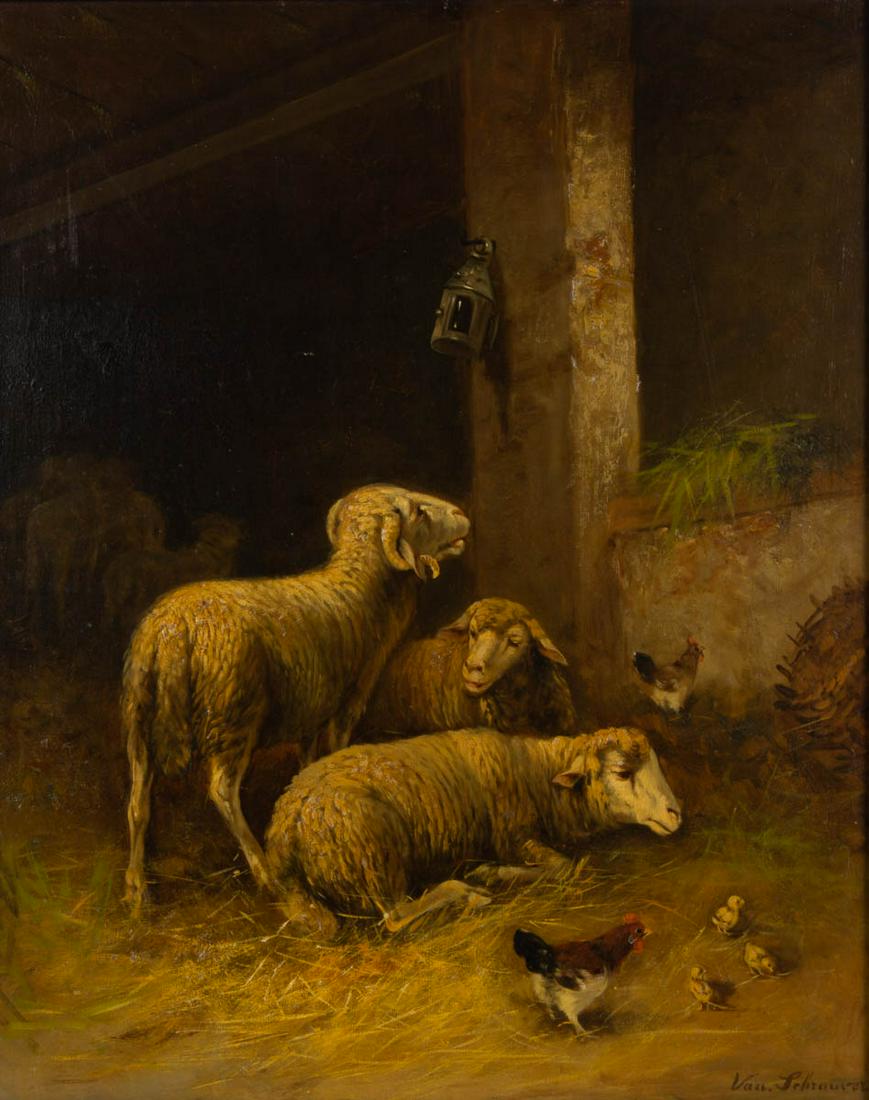 EUROPEAN SCHOOL (19TH CENTURY) BARN SCENE (1 of 6)