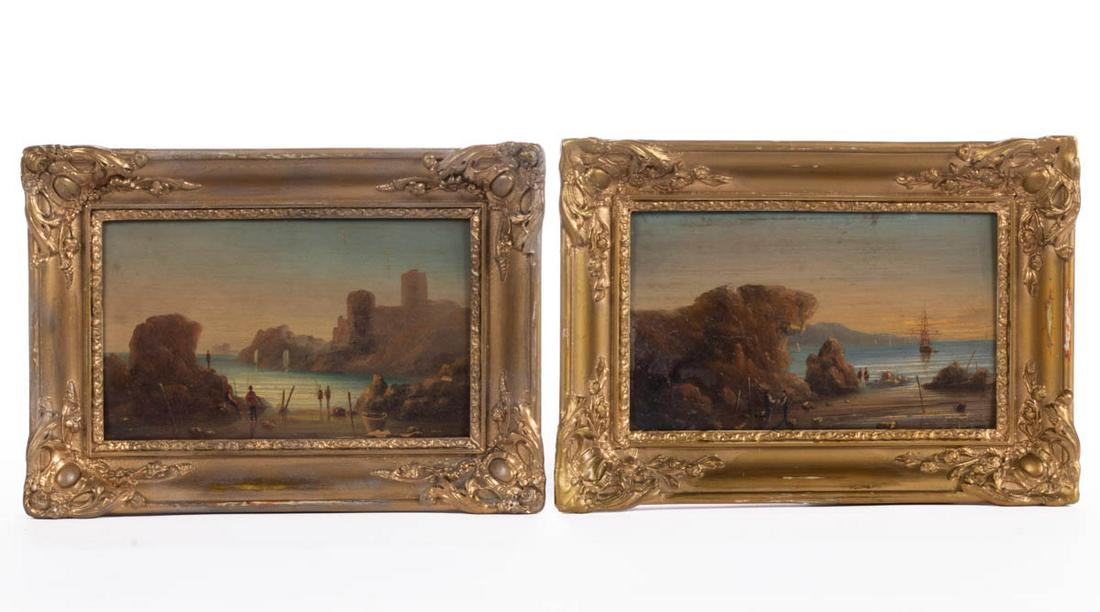 PAIR OF EUROPEAN SCHOOL (19TH CENTURY) LANDSCAPE PAINTINGS (1 of 5)