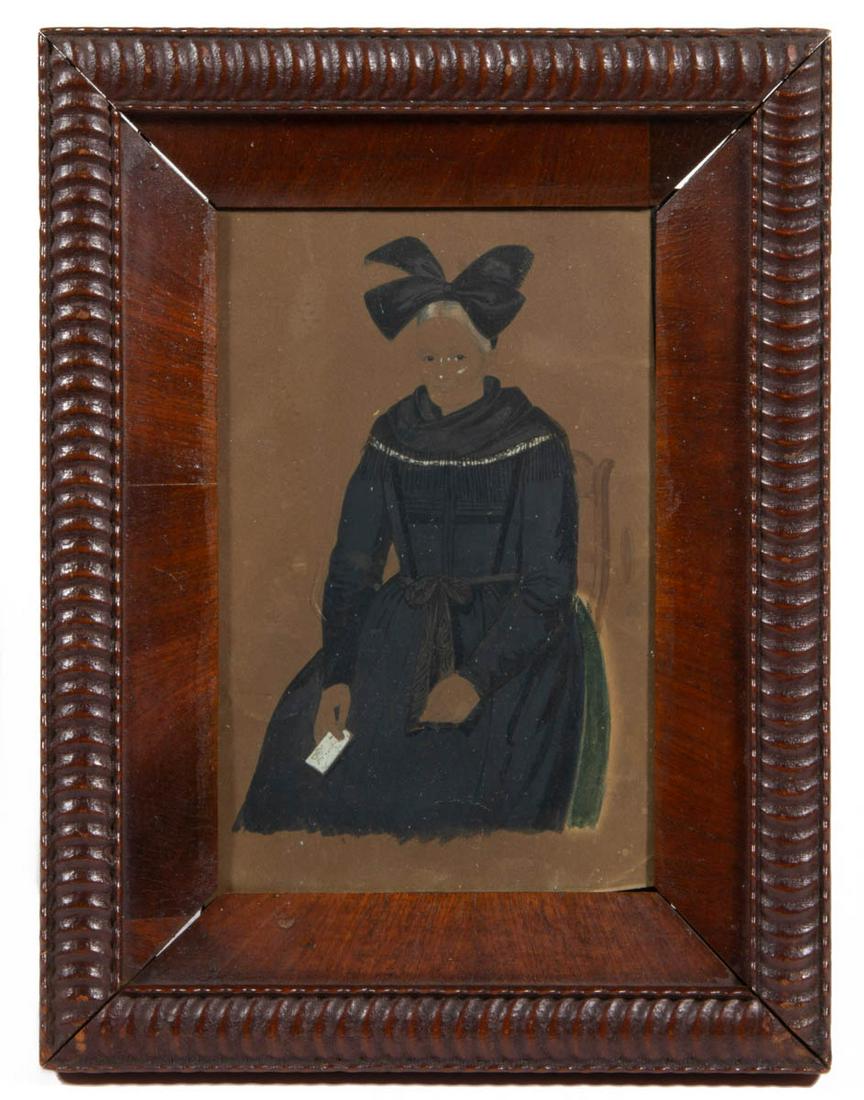 AMERICAN / BRITISH SCHOOL (19TH CENTURY) DIMINUTIVE MOURNING PORTRAIT (1 of 3)