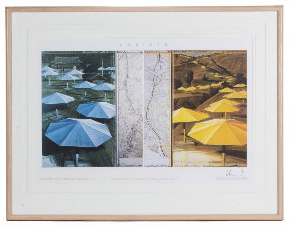 CHRISTO (BULGARIAN, 1935-2020) "FOUR WORKS IN PROGRESS" PRINT (1 of 1)