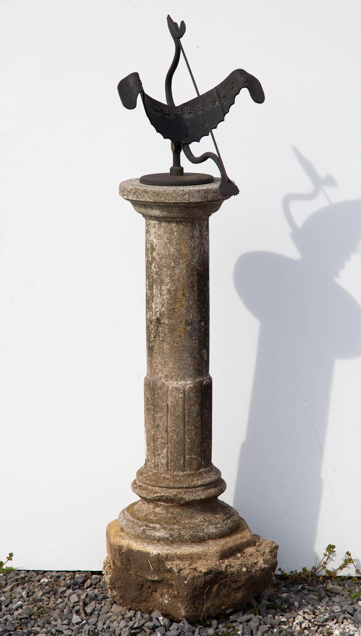 AMERICAN CAST-IRON FIGURAL GARDEN SUNDIAL (1 of 3)