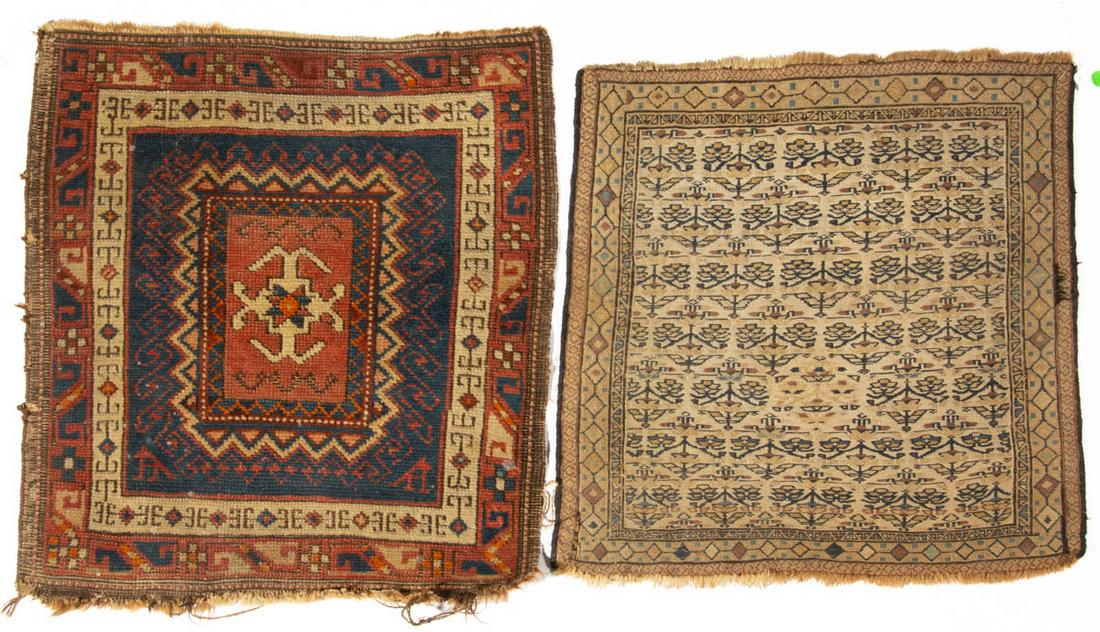 ANTIQUE CAUCASIAN SCATTER RUGS / BAG FACES, LOT OF TWO (1 of 7)