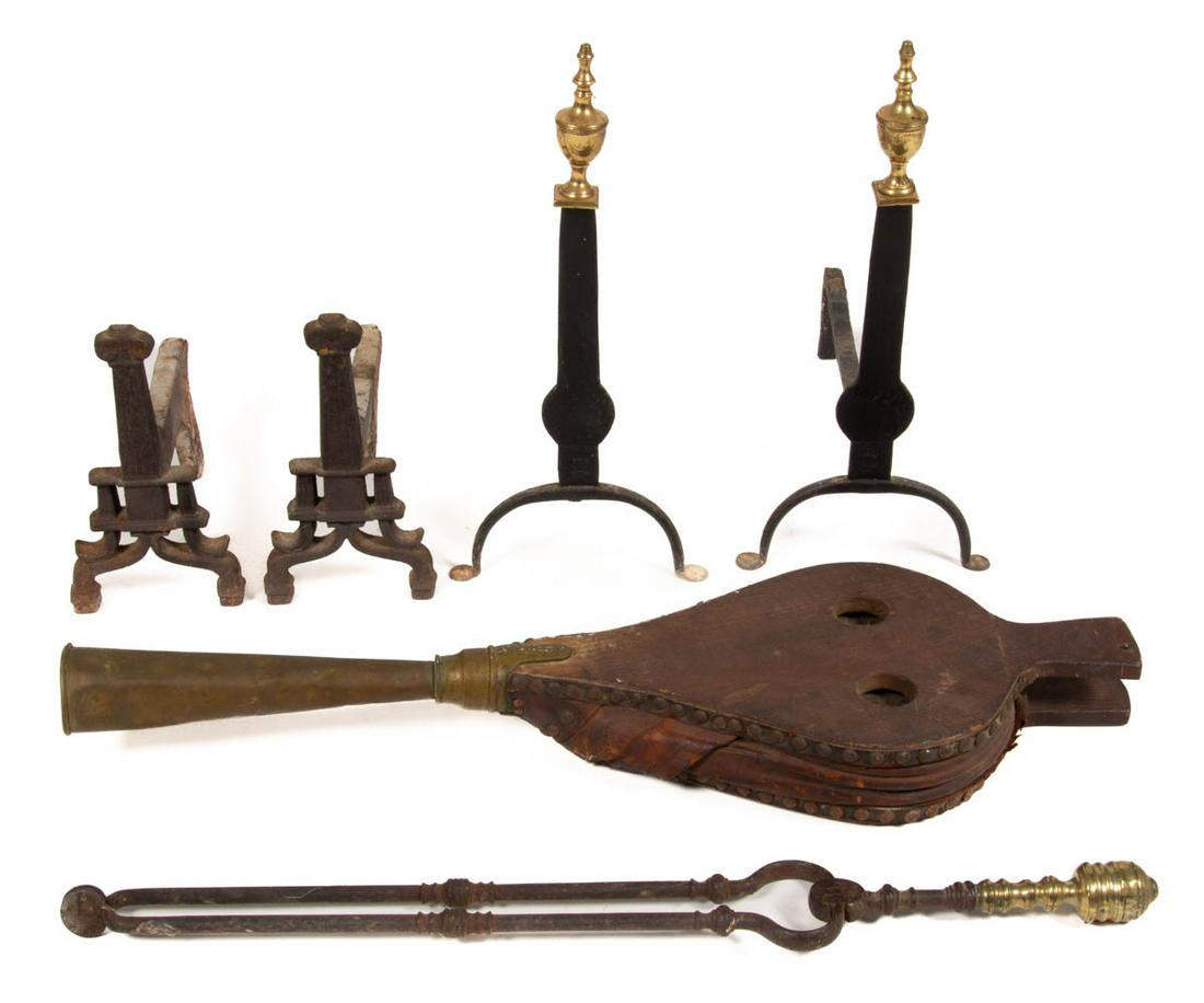 ASSORTED FIREPLACE ARTICLES, LOT OF FOUR (1 of 6)