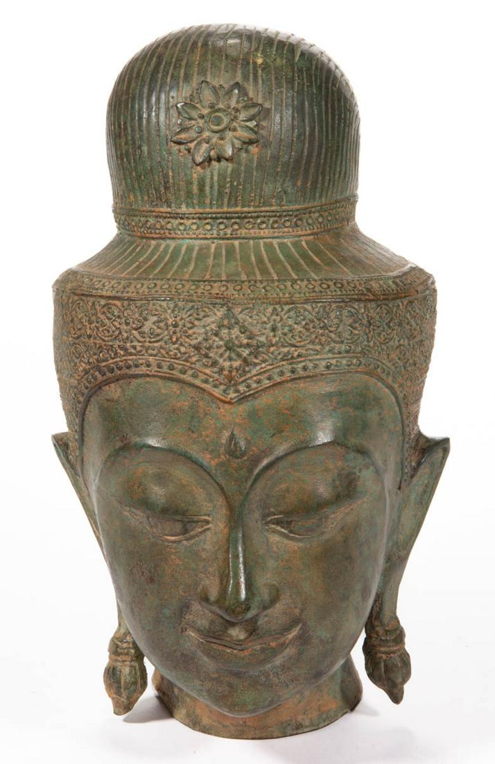 TIBETAN BRONZE FIGURAL HEAD BUST (1 of 5)