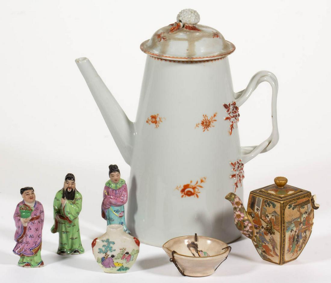 CHINESE HAND-PAINTED PORCELAIN ARTICLES, LOT OF SEVEN (1 of 9)