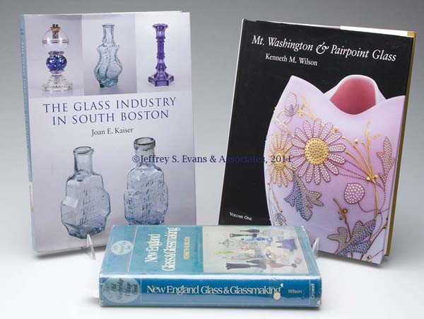 NEW ENGLAND GLASS REFERENCE VOLUMES, LOT OF THREE: NEW ENGLAND GLASS REFERENCE VOLUMES, LOT OF THREE, comprising "Mt. Washington & Pairpoint Glass", 2005, and "New England Glass and Glassmaking", 1972, both by Kenneth M. Wilson, latter inscribed to th