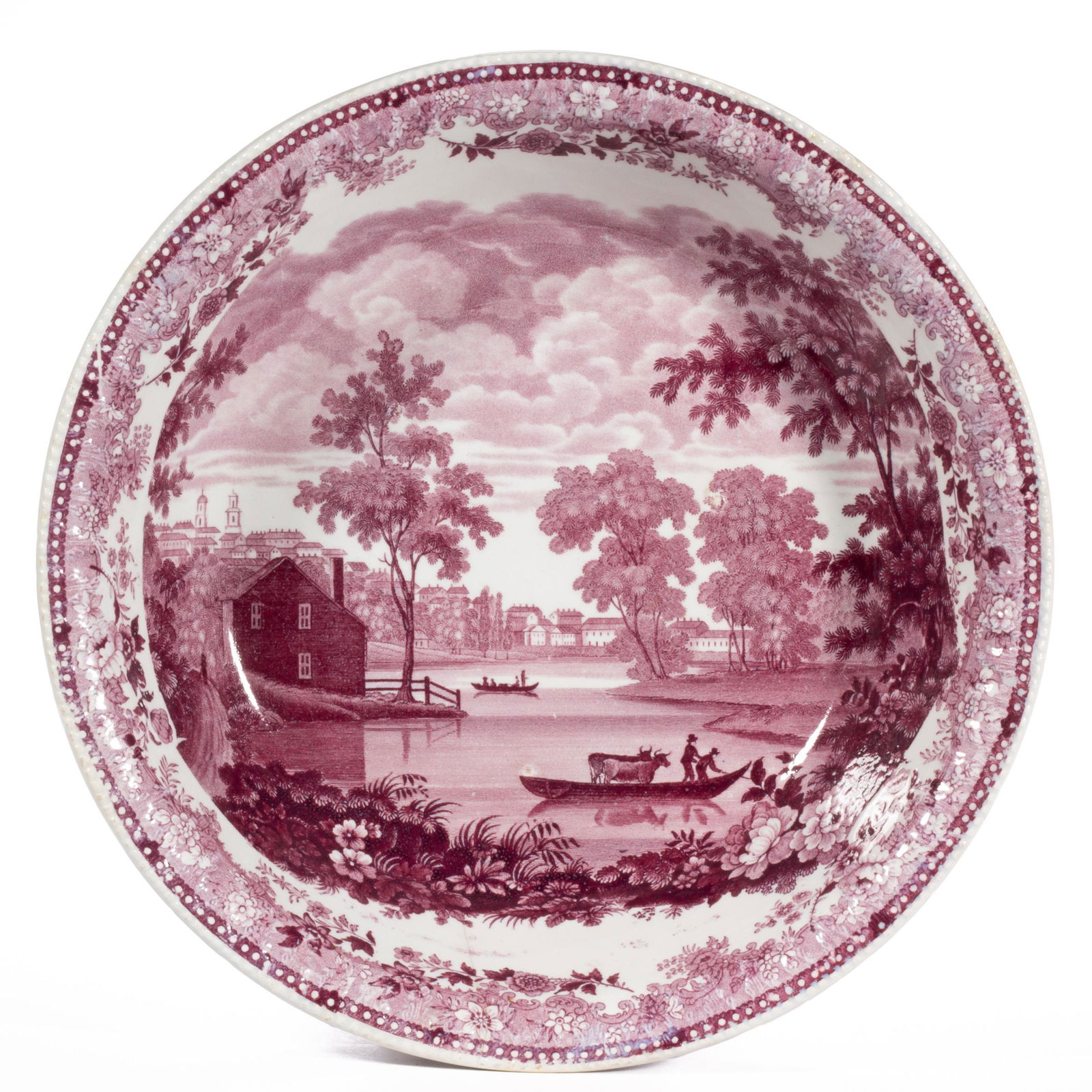 STAFFORDSHIRE AMERICAN VIEW TRANSFER-PRINTED CERAMIC WASH BOWL (1 of 2)