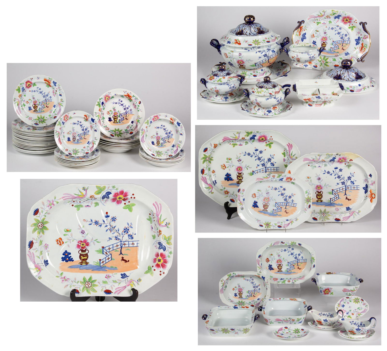 WEDGWOOD MASON'S-STYLE CHINOISERIE CERAMIC 69-PIECE PARTIAL DINNER SERVICE (1 of 6)