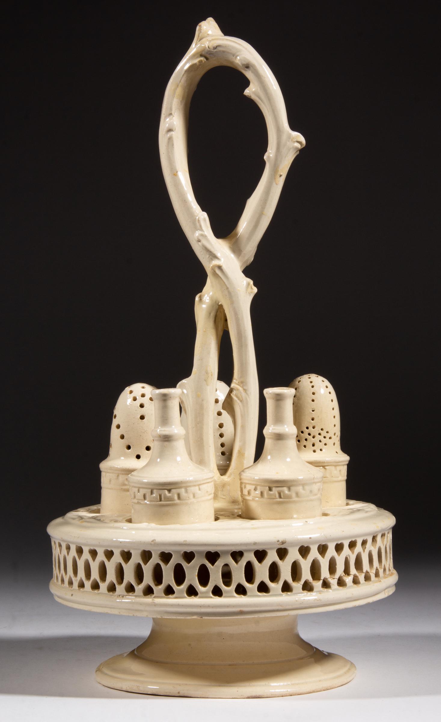 CONTINENTAL CREAMWARE CERAMIC CRUET / CONDIMENT SET (1 of 5)