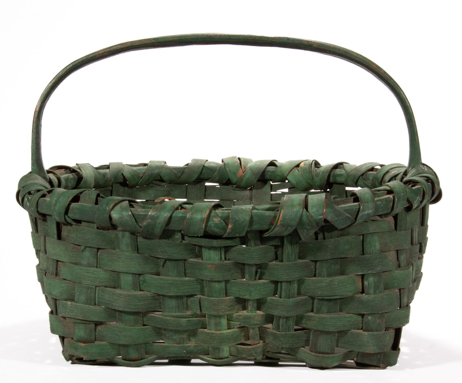 NEW ENGLAND PAINTED WOVEN-SPLINT GARDEN GATHERING BASKET (1 of 5)