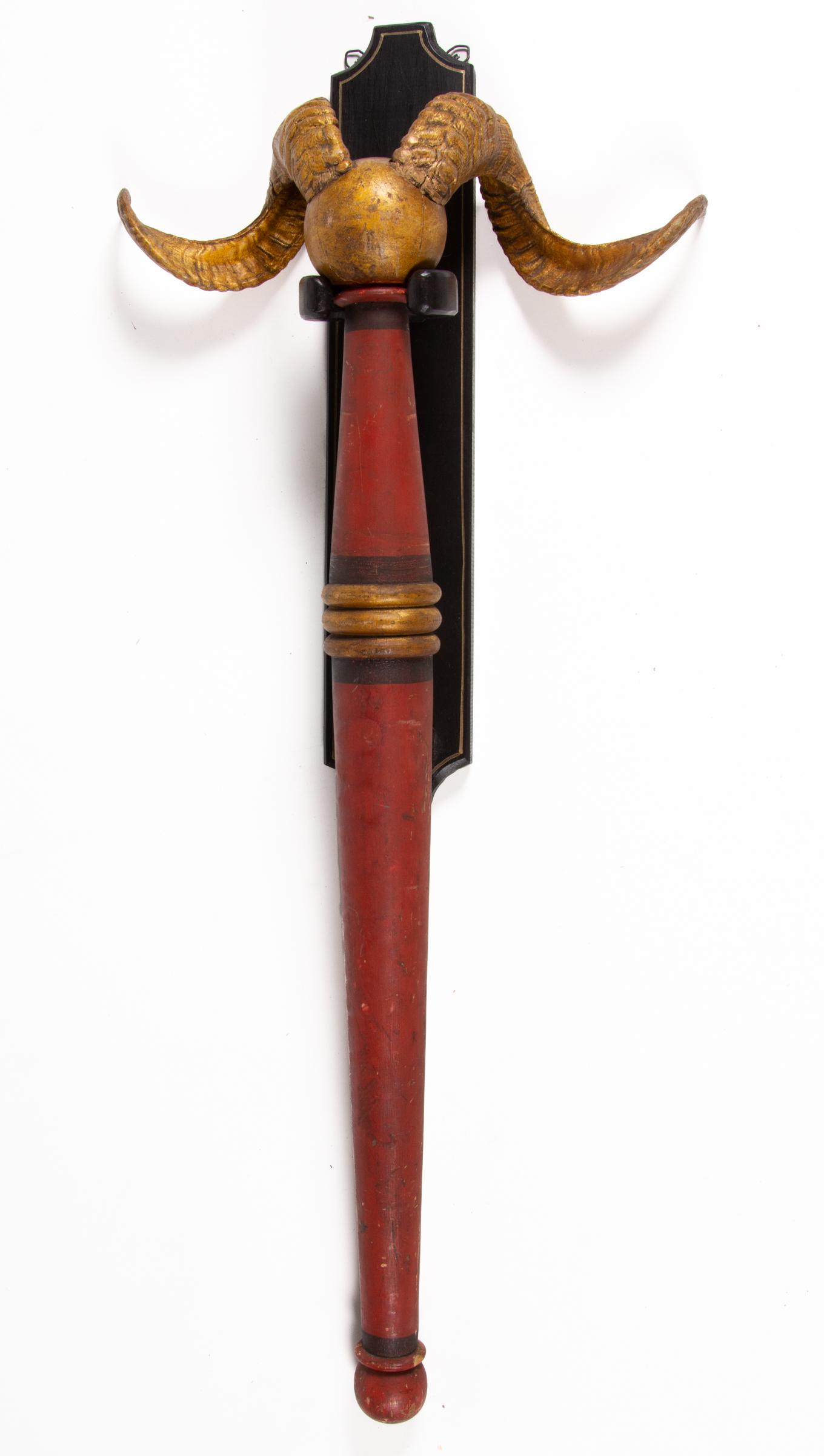 AMERICAN LODGE / ODD FELLOWS FOLK ART RAMS HORN STAFF (1 of 5)