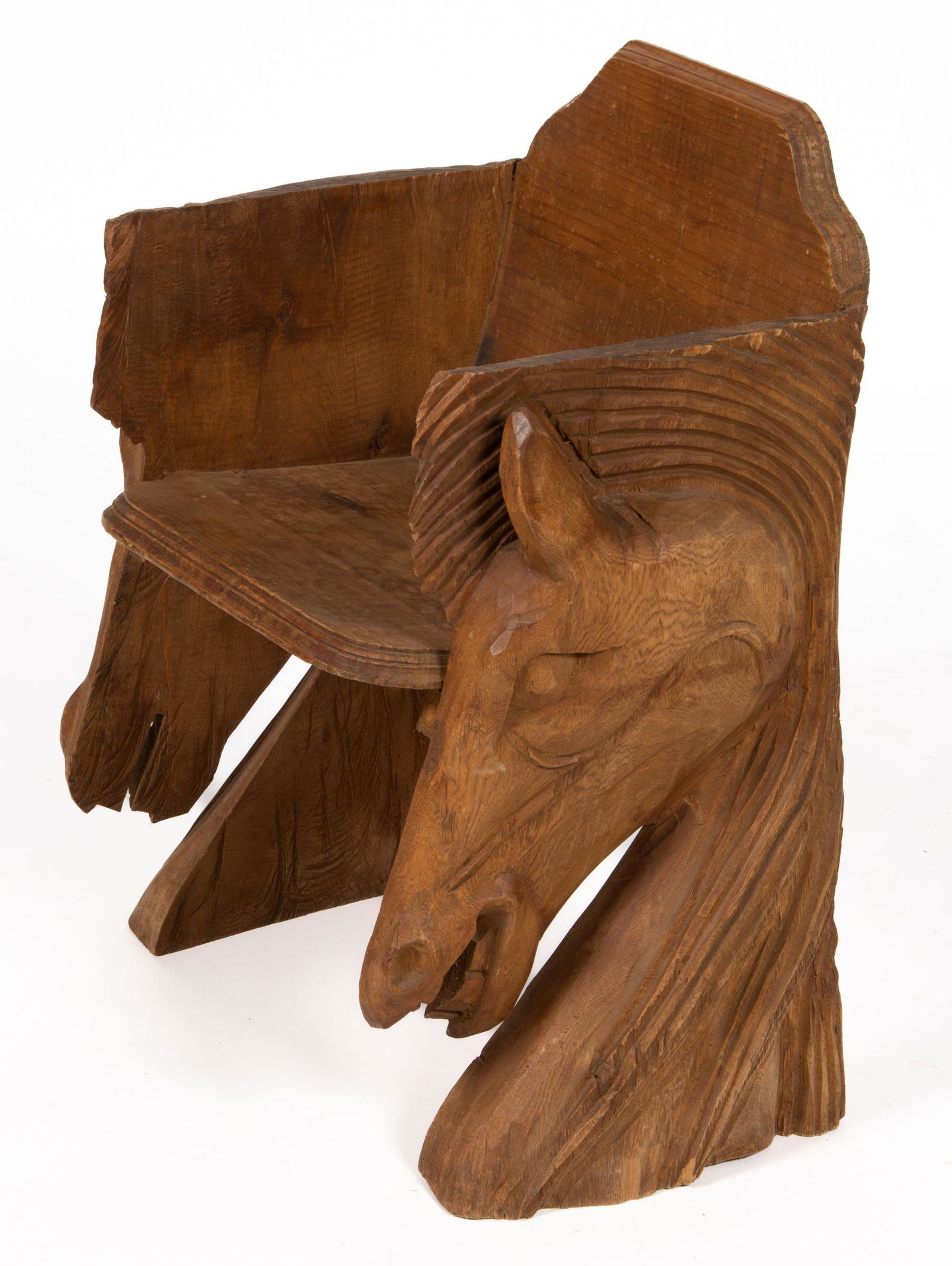 FOLK ART CARVED CHILD'S CHAIR (1 of 4)