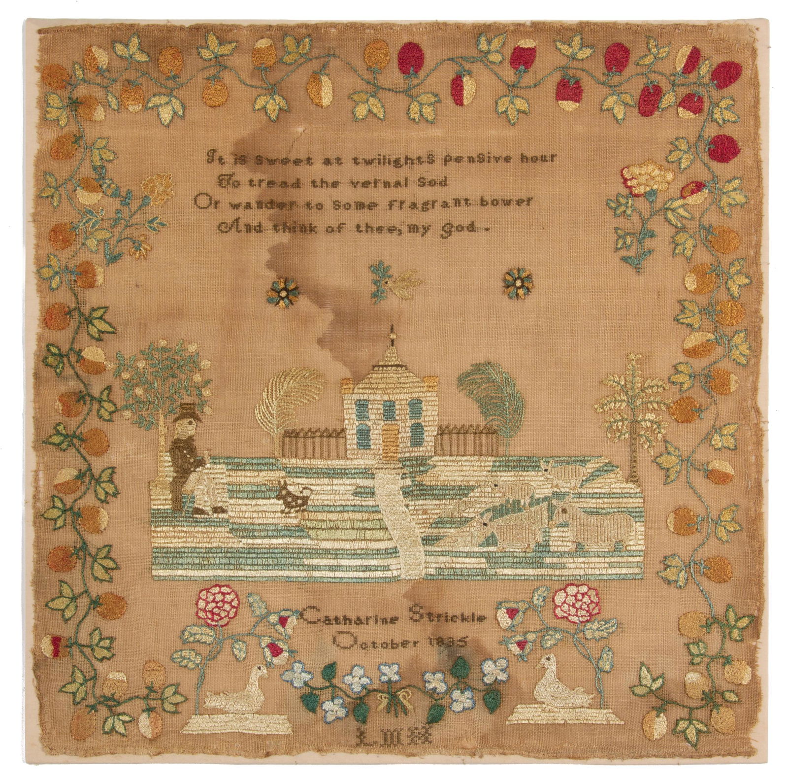 CLINTON CO., OHIO PICTORIAL NEEDLEWORK SAMPLER (1 of 4)